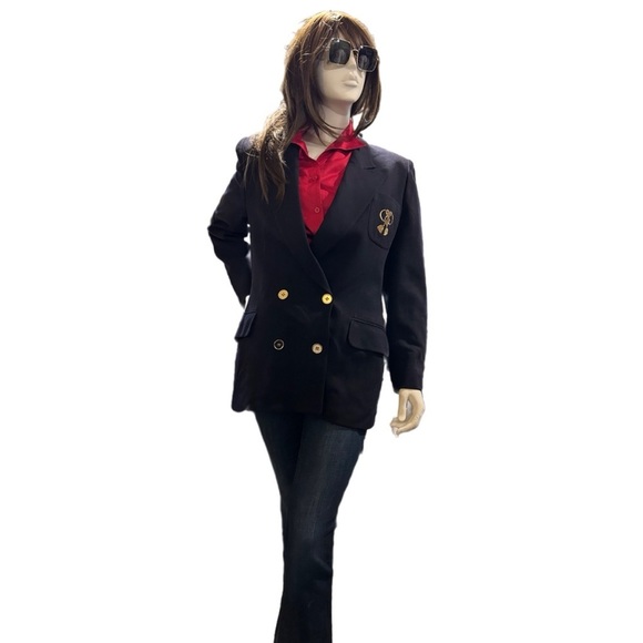 Christian Dior Double-Breasted Blazer with Crest. - Picture 1 of 5